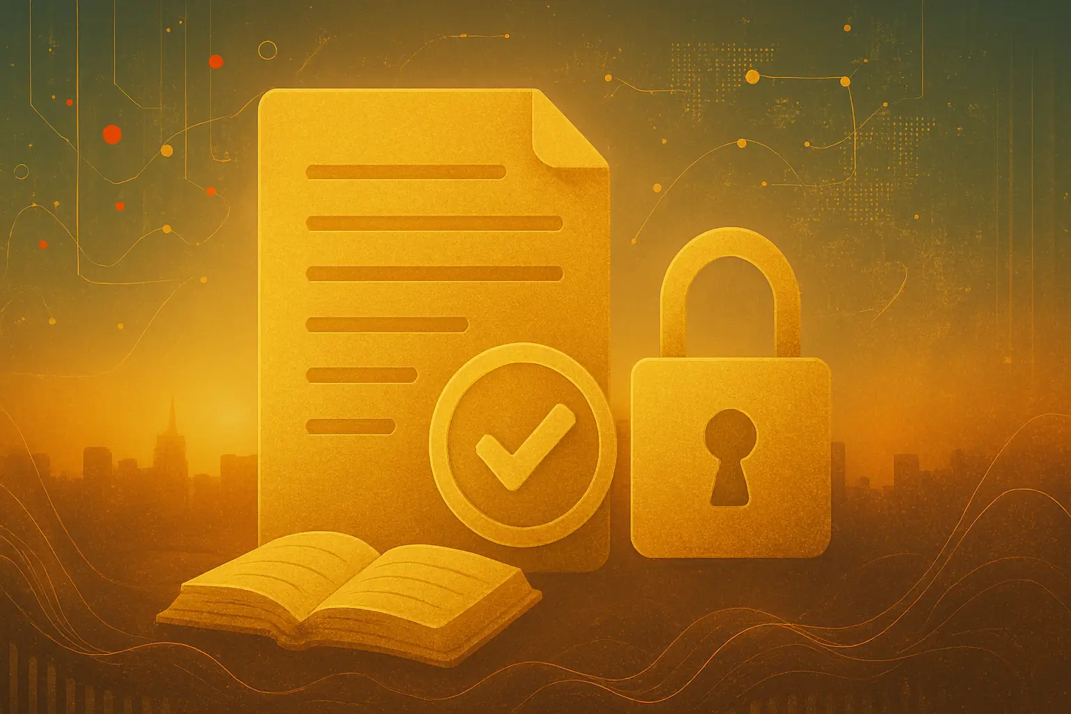 Document with a lock symbolising website terms and privacy protection